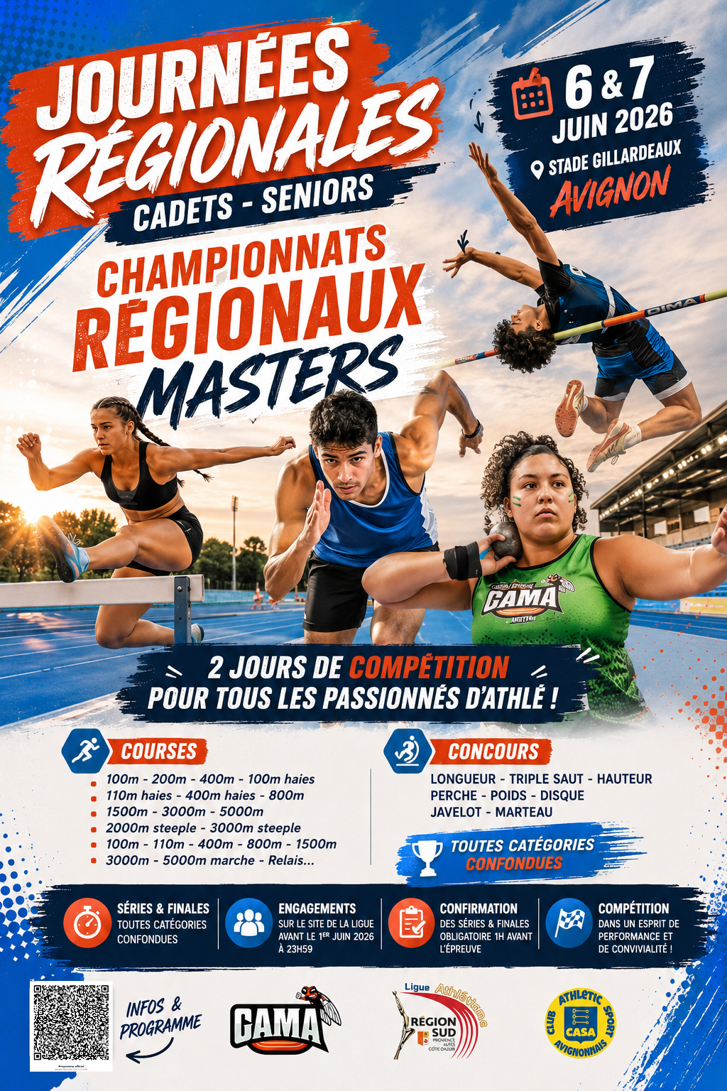 Journées Régionales U18 Seniors et Championnats Régionaux Masters - Avignon 2026